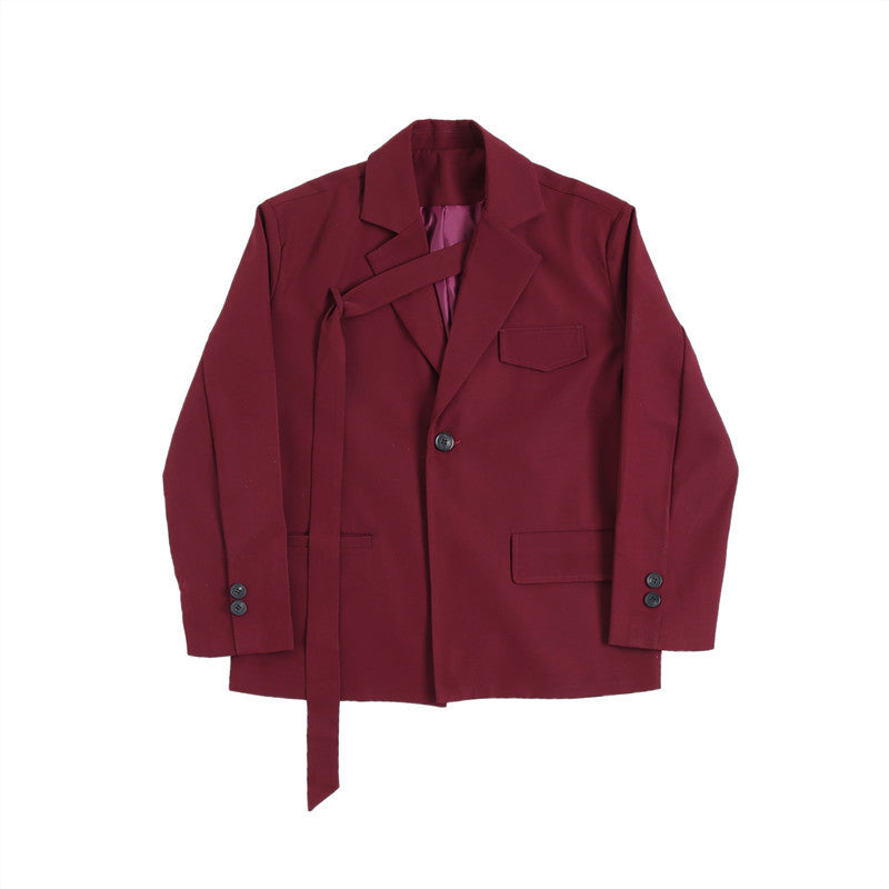 Vintage Korean wine red suit